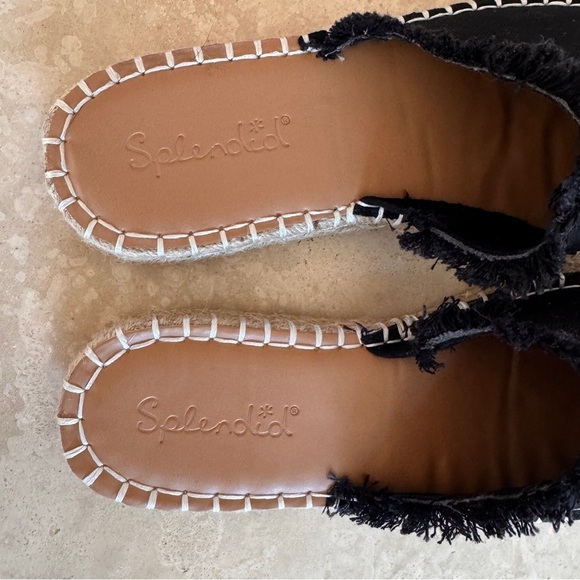 Splendid Black Jaycee Slip On Flat Mule Canvas Top Womens Size 8.5M - Picture 9 of 10